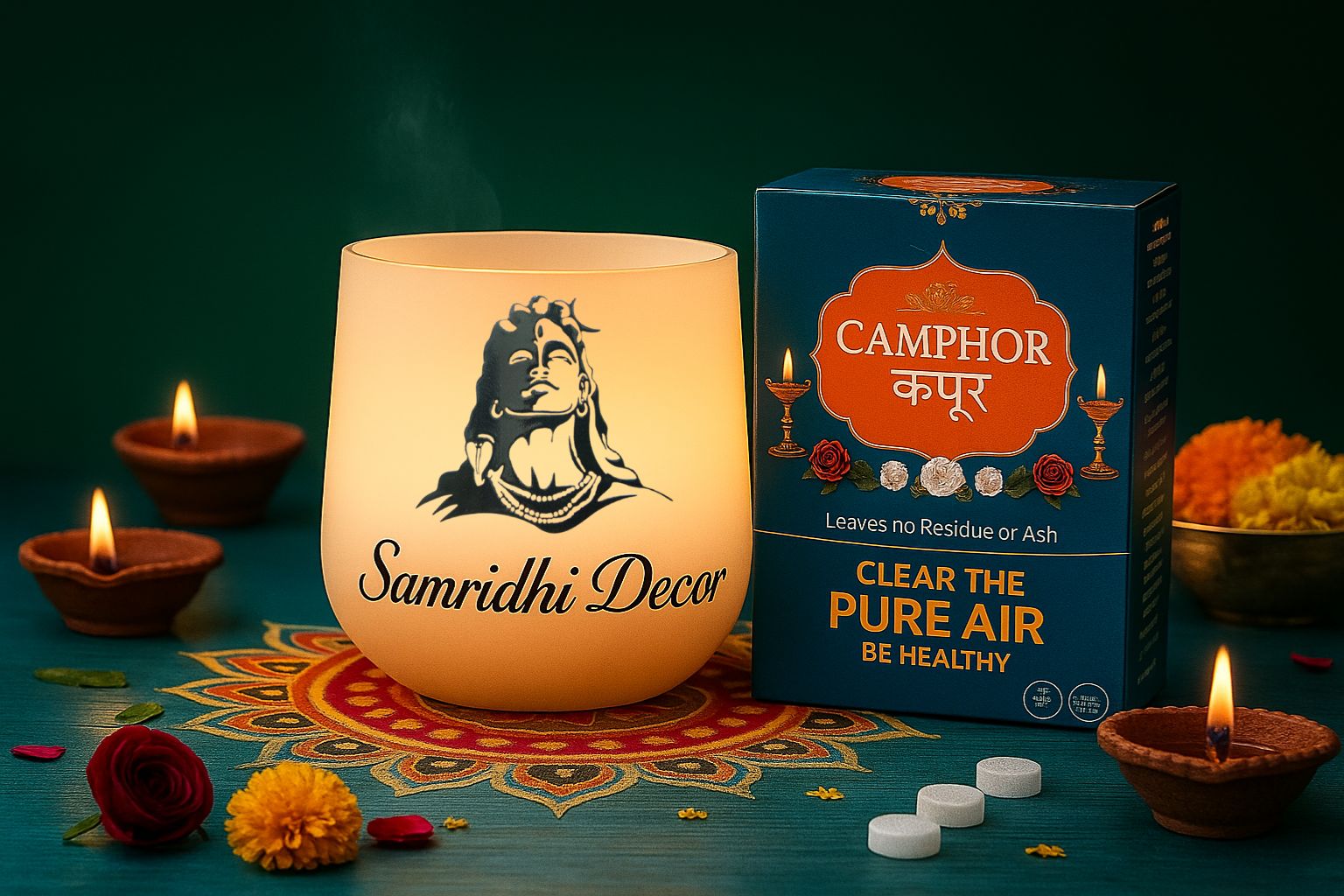 Samridhi Night Lamp Camphor Diffuser With Camphor 250gm - Image 6