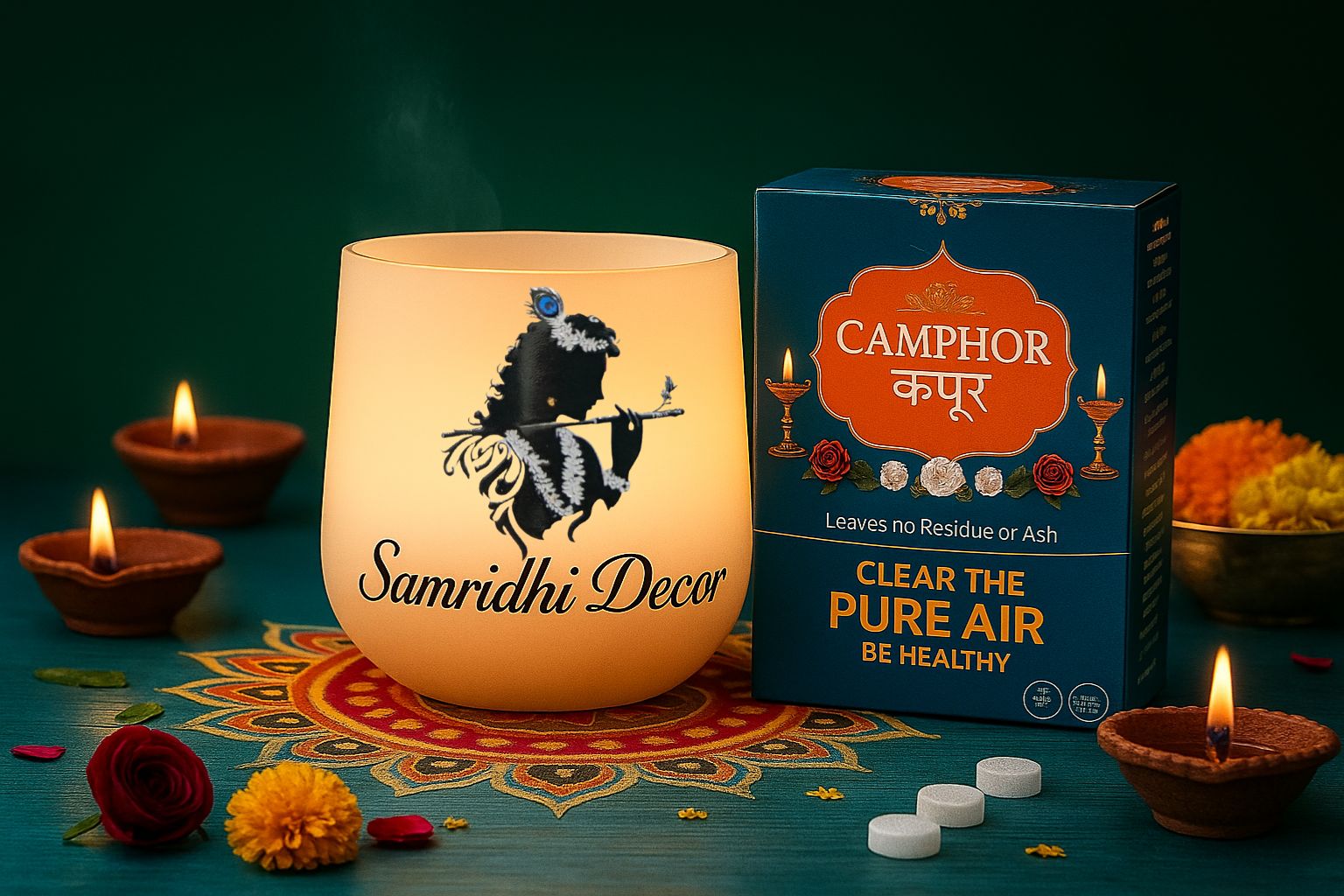 Samridhi Night Lamp Camphor Diffuser With Camphor 250gm - Image 3