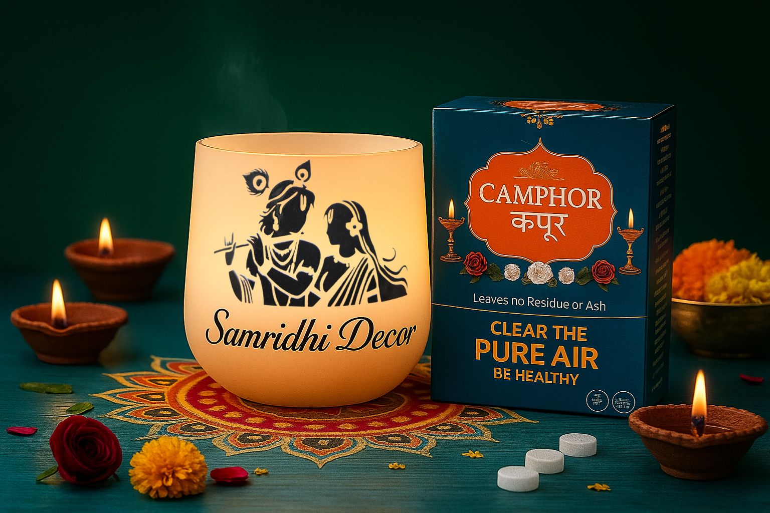 Samridhi Night Lamp Camphor Diffuser With Camphor 250gm - Image 2