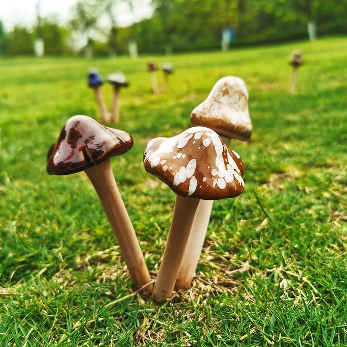 Decorative Ceramic Mushroom Figurines – Modern Home Accent Set - Image 6