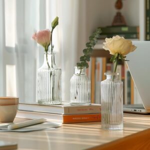 Decorative Ribbed Flower Vase – Timeless Home Accent