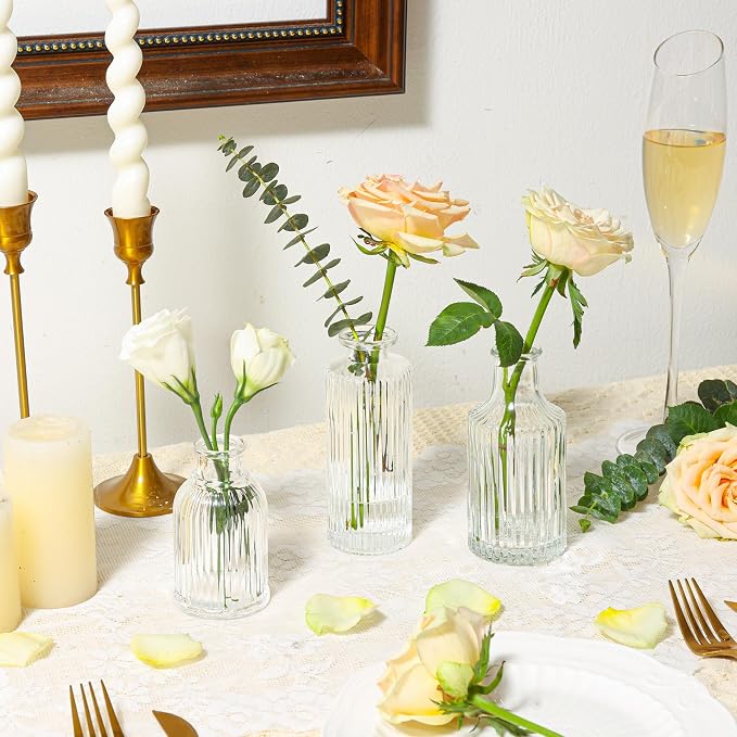 Decorative Ribbed Flower Vase – Timeless Home Accent - Image 2