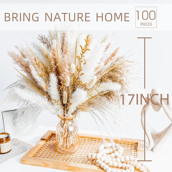 Dried Pampas Grass Bouquet – Bohemian Style Flowering Decoration for Vases, Home Decor - Image 2