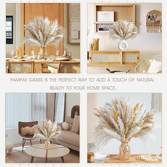 Dried Pampas Grass Bouquet – Bohemian Style Flowering Decoration for Vases, Home Decor - Image 4