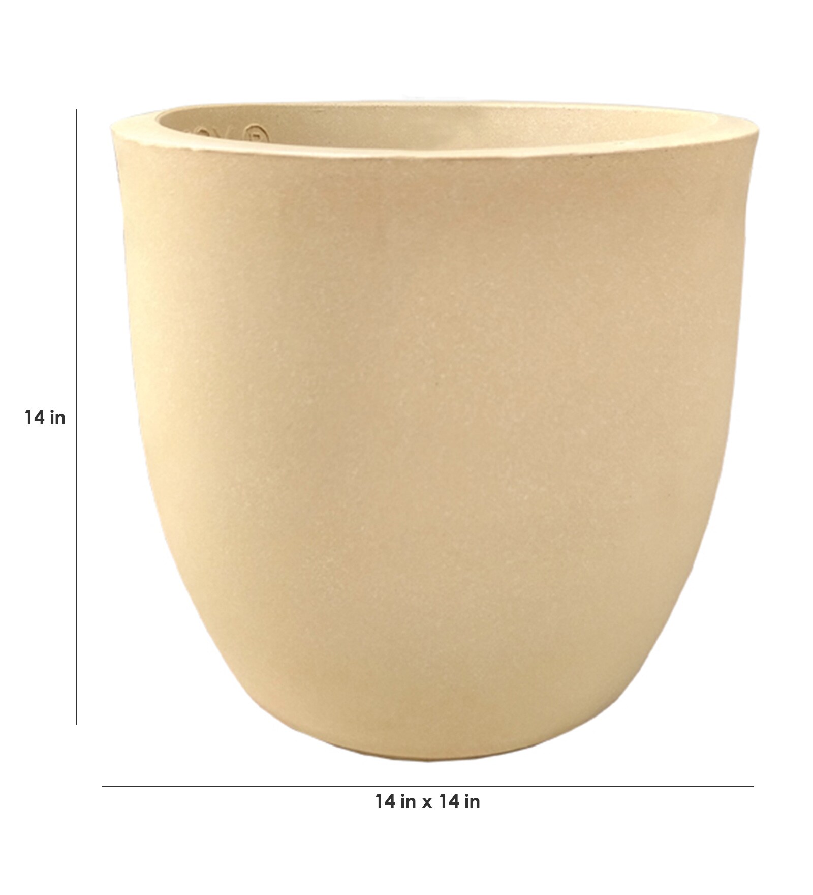 Beige Polymer Cup Shaped Medium Planter - Image 2