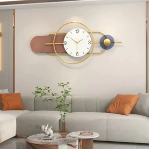 Light Brown And Gold Decorative Metal Wall Clock