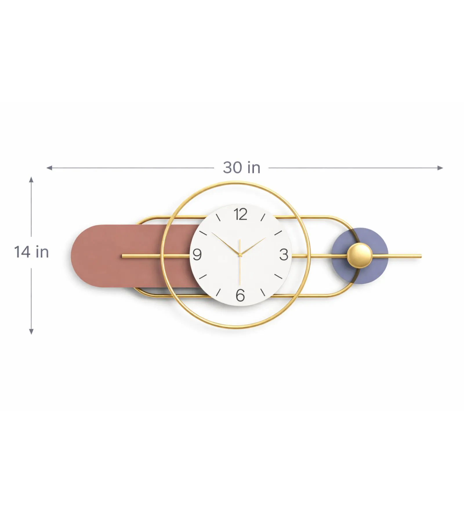 Light Brown And Gold Decorative Metal Wall Clock - Image 2