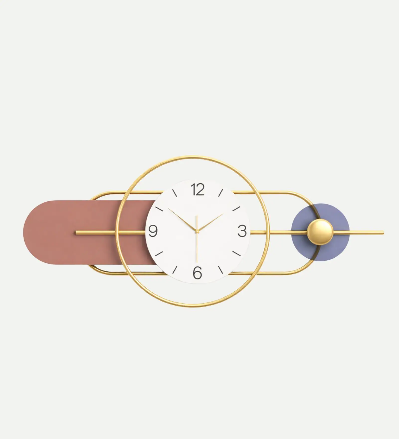 Light Brown And Gold Decorative Metal Wall Clock - Image 3